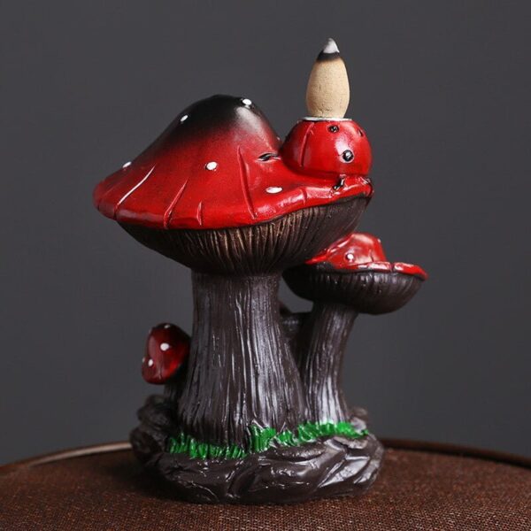 Resin Backflow Censer Home Decor Creative Mushroom Backflow Aroma Burner Decorative Statue - Image 2